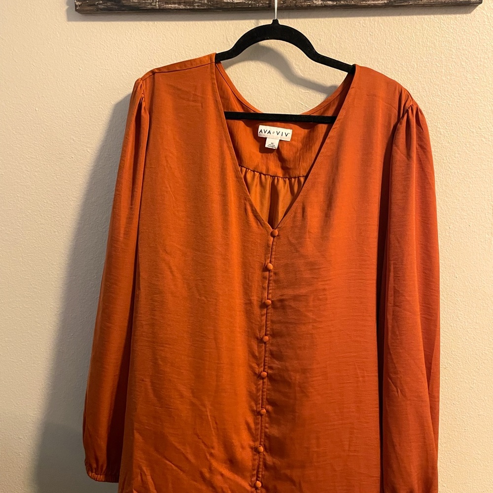 Orange Ava and Viv Blouse